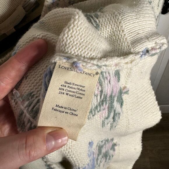 LoveShackFancy Warwick Cropped Floral Pullover Sweater - Picture 9 of 10